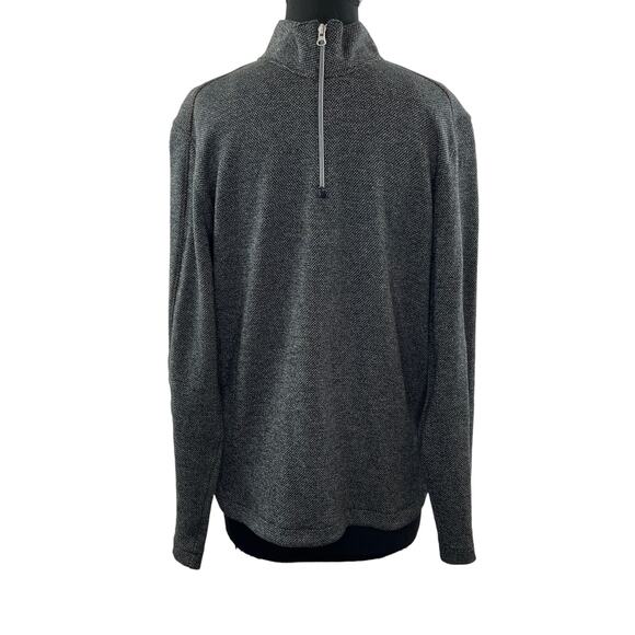 ROBERT GRAHAM Gray Cotton Classic Fit Quarter Zip Pullover Long Sleeve Top Sz M - Picture 1 of 9